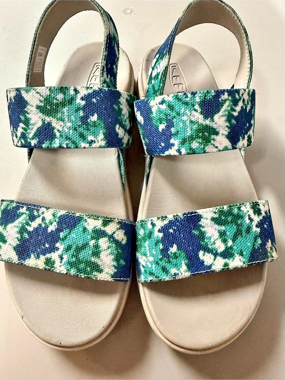 Skechers Women's Porcelain Tie Dye Blue Green Sandals